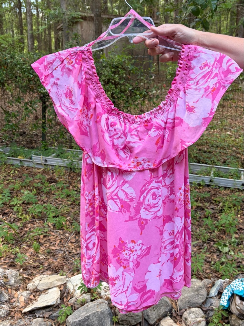 MICHAEL Michael Kors Pink Floral Elastic Neckline Top